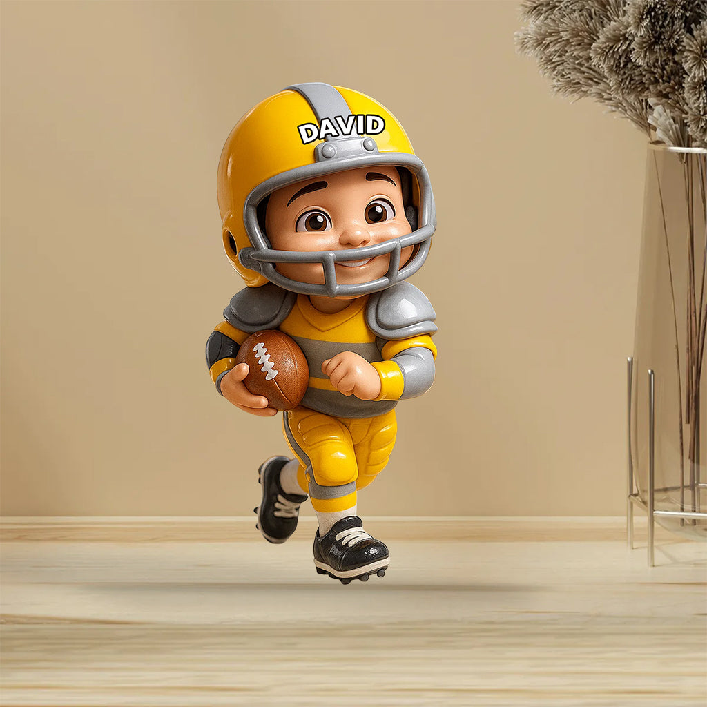 Spieltag – Personalisierte, individuell geformte Acrylplakette im Fußball-Design