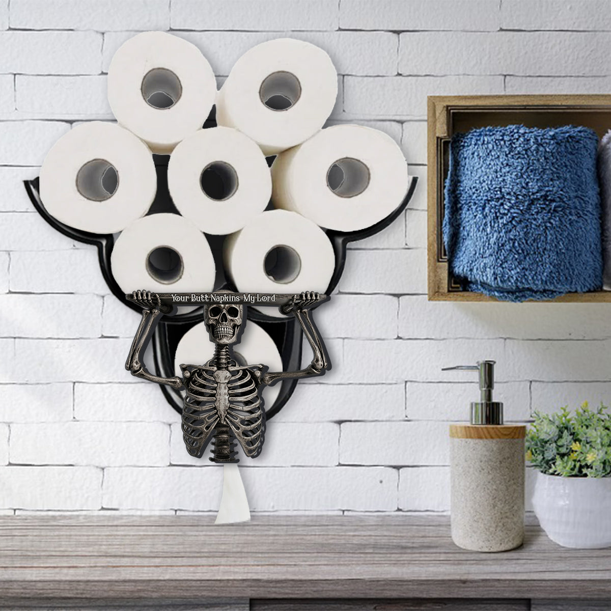 Witzige Badezimmerdeko – Personalisierter Totenkopf-Toilettenpapierhalter
