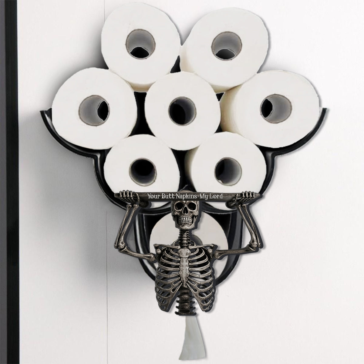 Witzige Badezimmerdeko – Personalisierter Totenkopf-Toilettenpapierhalter