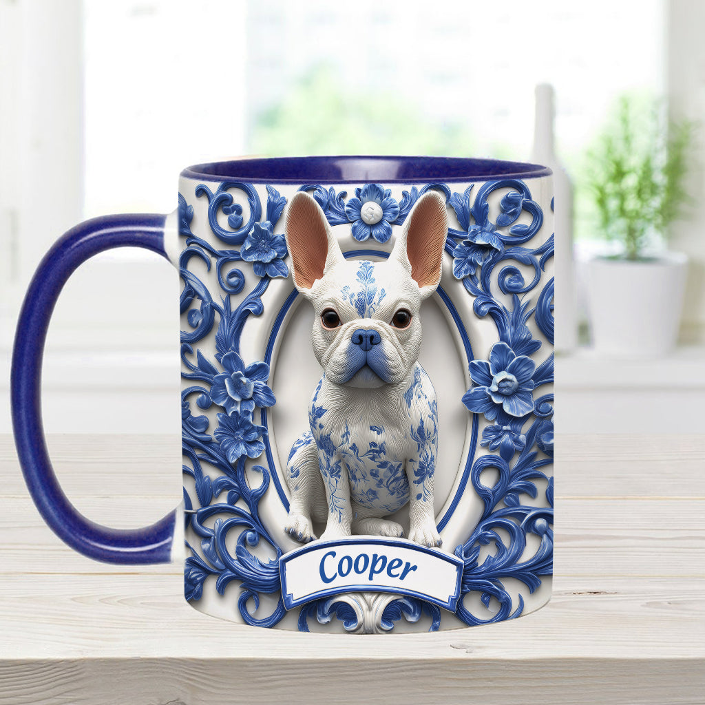 Niedliche französische Bulldogge – personalisierte Tasse mit Hundemotiv