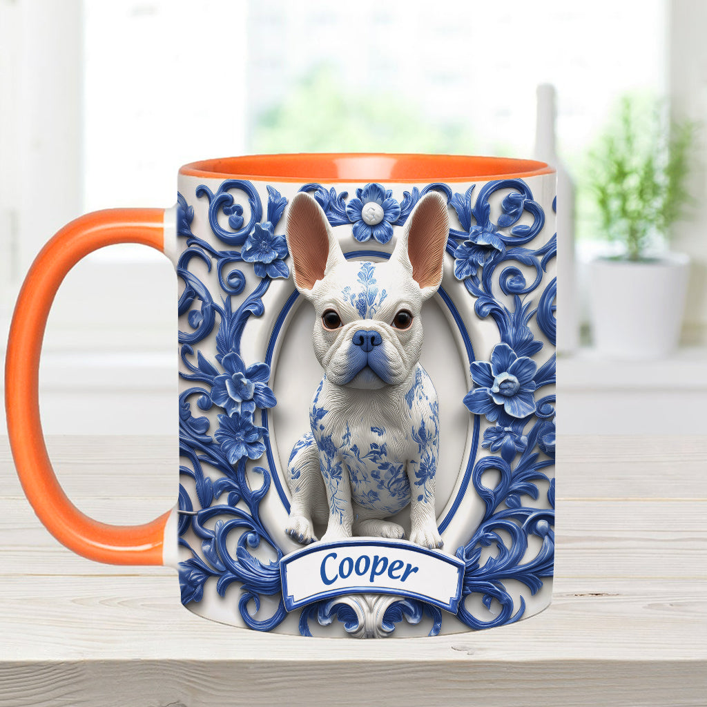 Niedliche französische Bulldogge – personalisierte Tasse mit Hundemotiv