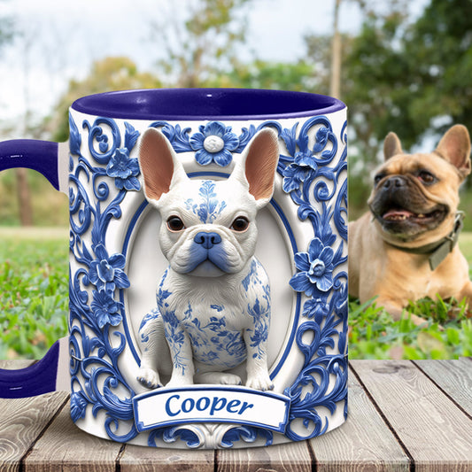 Niedliche französische Bulldogge – personalisierte Tasse mit Hundemotiv