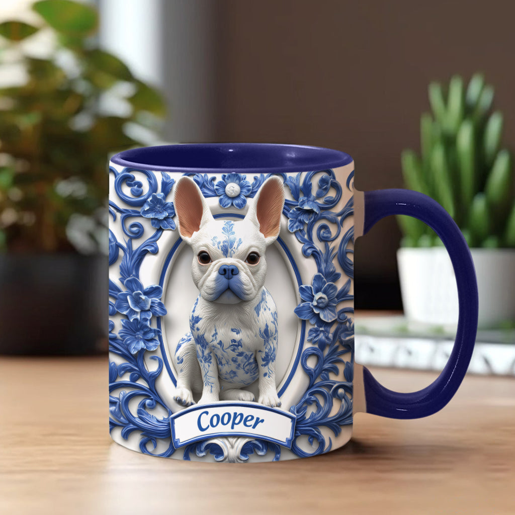 Niedliche französische Bulldogge – personalisierte Tasse mit Hundemotiv