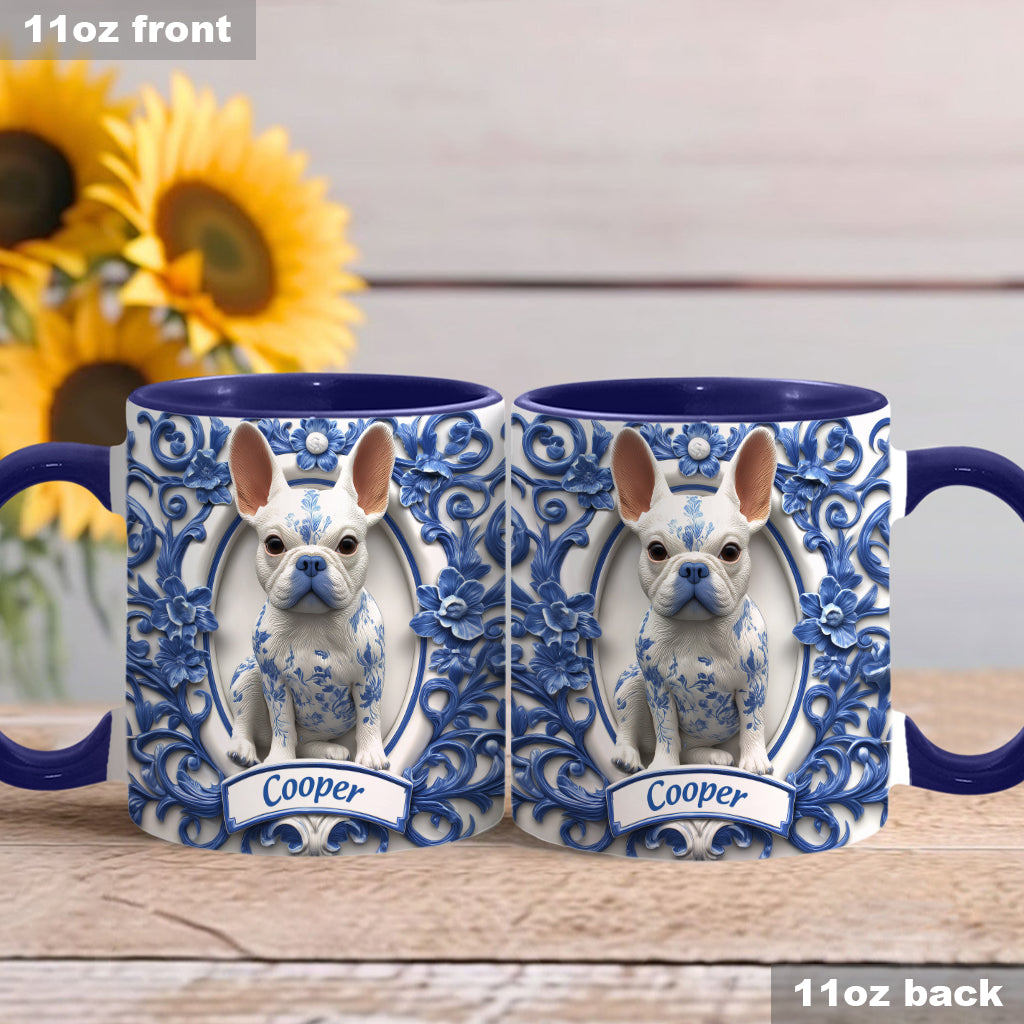 Niedliche französische Bulldogge – personalisierte Tasse mit Hundemotiv