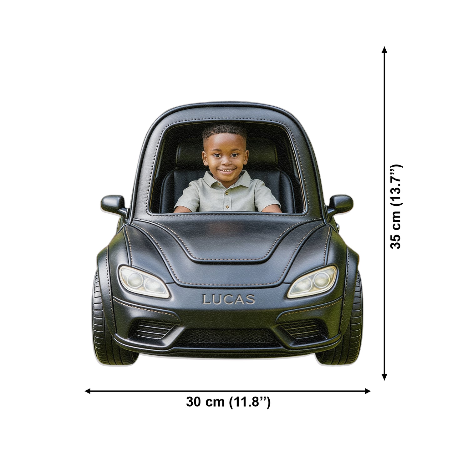 Benutzerdefinierter Rucksack mit Foto und Fahrzeug - Personalisierbarer Kinder-Rucksack mit wechselbarem Lederpatch
