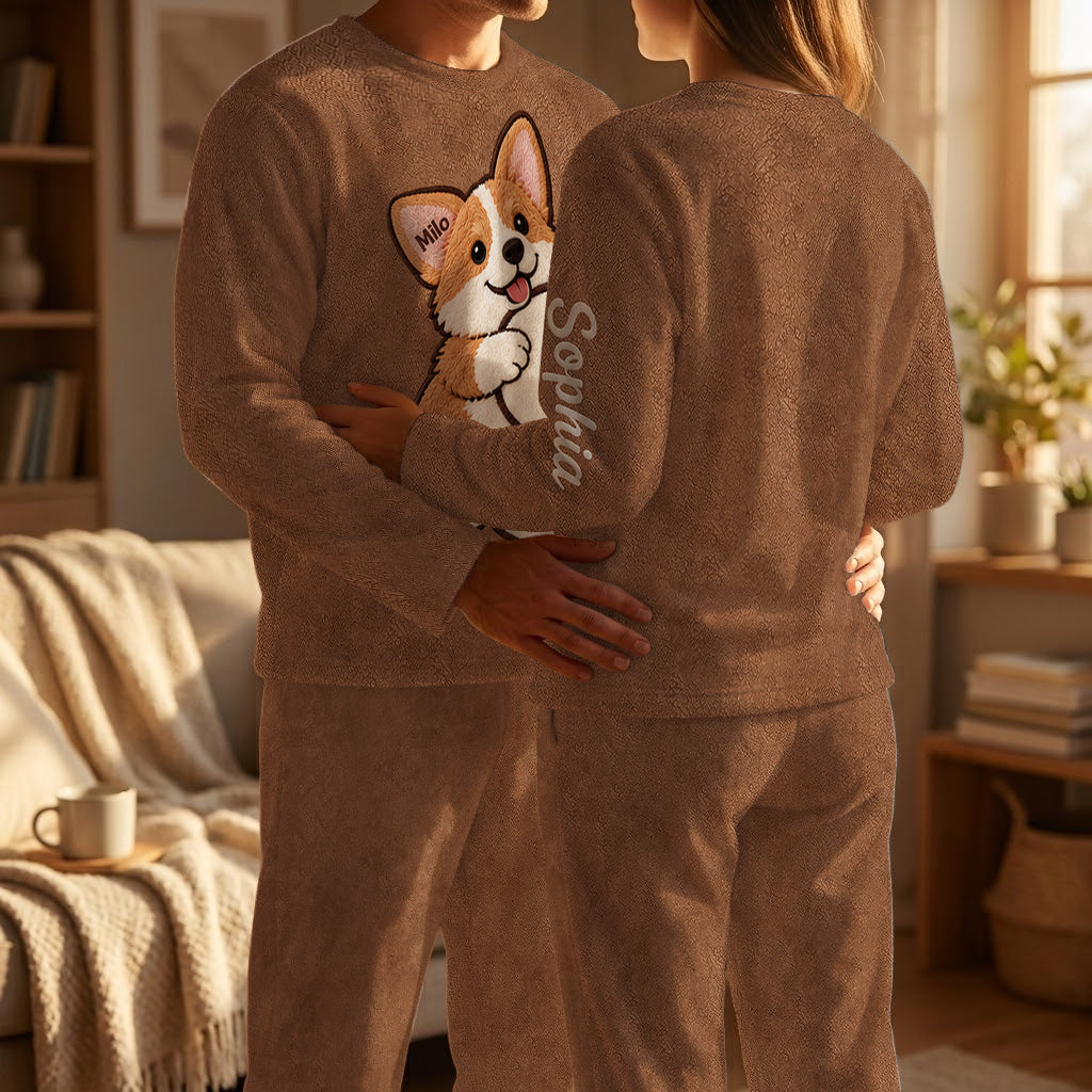 Puppy Initial - Personalized Dog Fleece Lounge Set