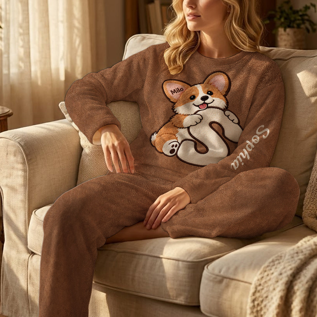 Puppy Initial - Personalized Dog Fleece Lounge Set