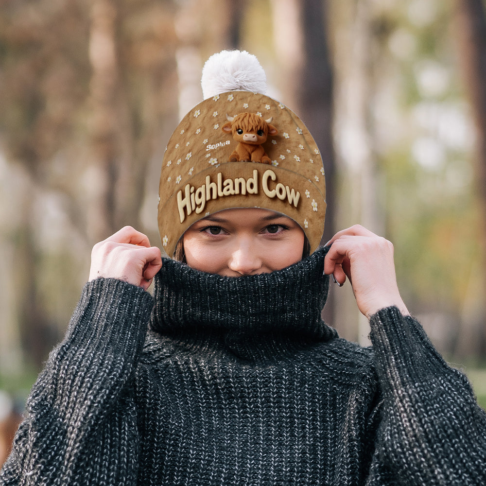 Niedliche Hochlandkuh - Personalisierte Hochlandkuh-Mütze