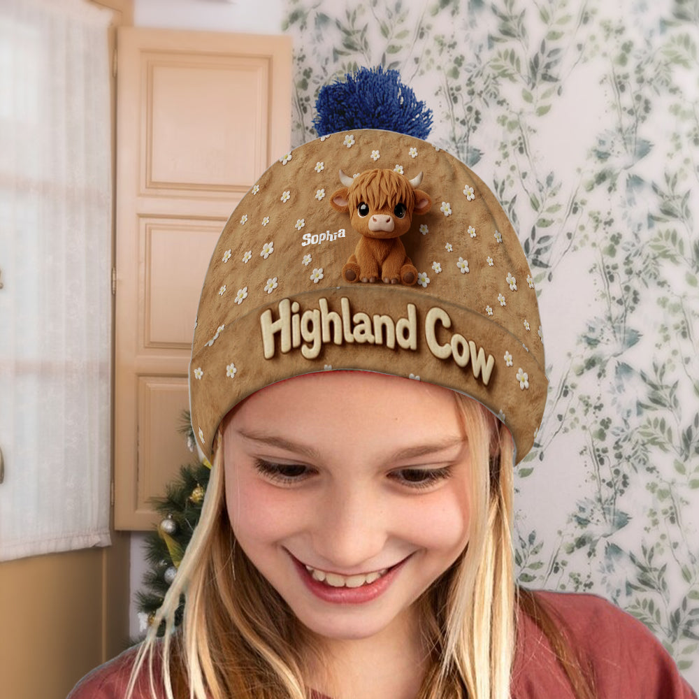 Niedliche Hochlandkuh - Personalisierte Hochlandkuh-Mütze