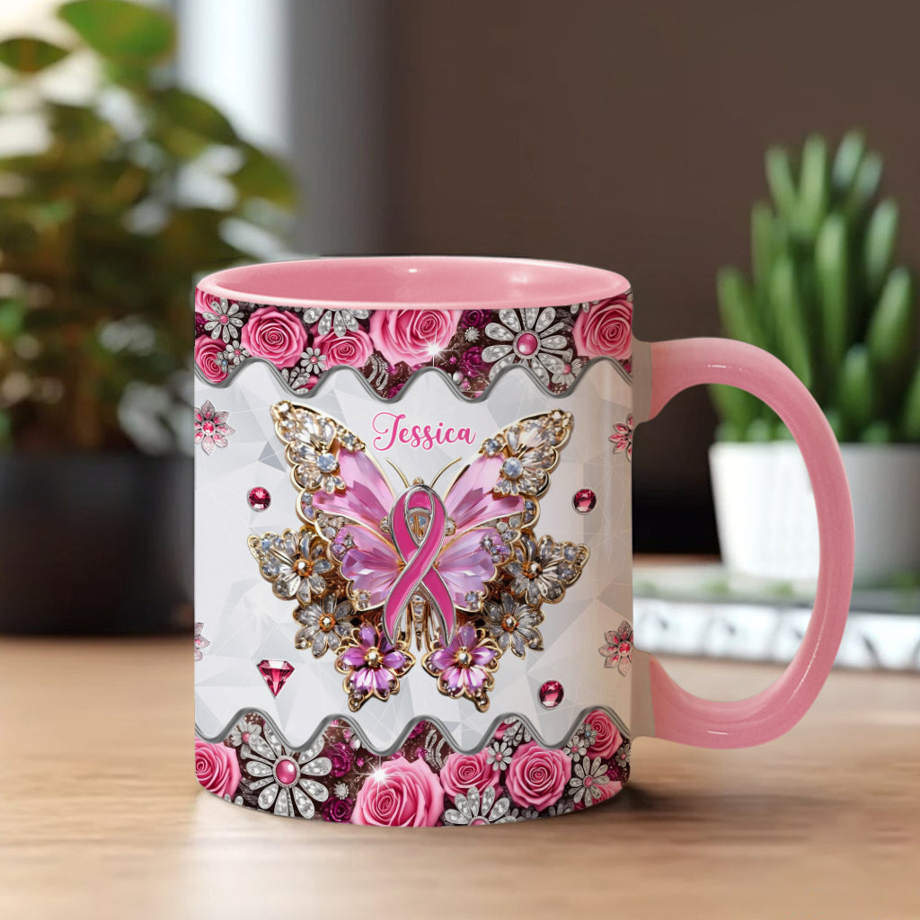 Glaube, Hoffnung, Liebe – Personalisierte Tasse zur Sensibilisierung für Brustkrebs