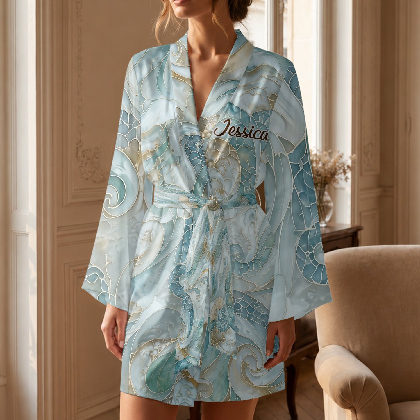 Love Turtle - Personalized Turtle Satin Robe