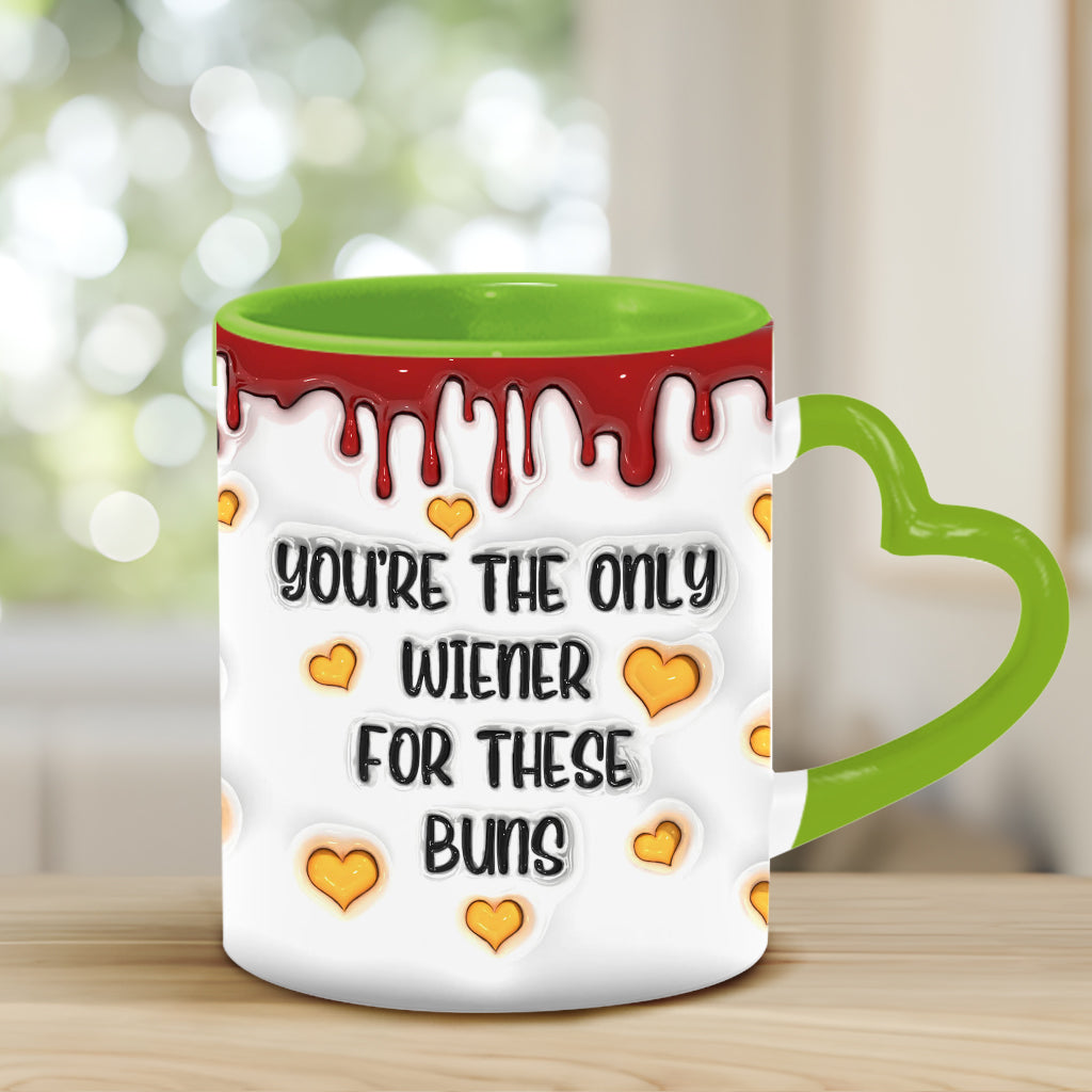 Du bist der einzige Wiener für diese Brötchen - Personalisierte Tasse mit Herzgriff für Paare