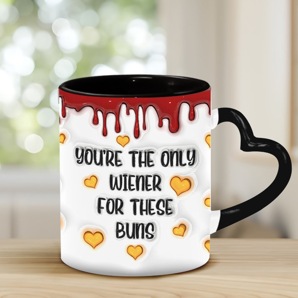 Du bist der einzige Wiener für diese Brötchen - Personalisierte Tasse mit Herzgriff für Paare