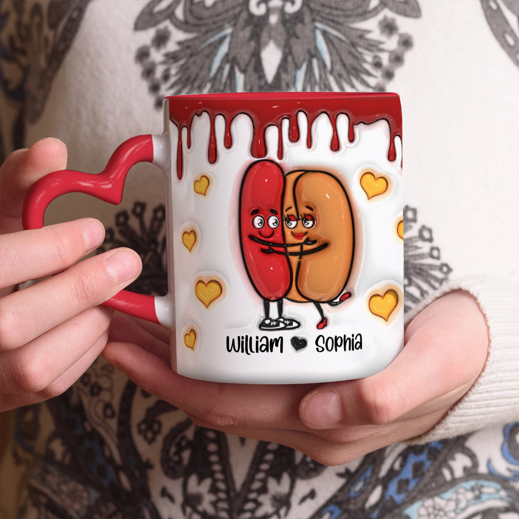 Du bist der einzige Wiener für diese Brötchen - Personalisierte Tasse mit Herzgriff für Paare