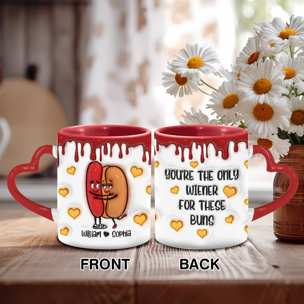 Du bist der einzige Wiener für diese Brötchen - Personalisierte Tasse mit Herzgriff für Paare