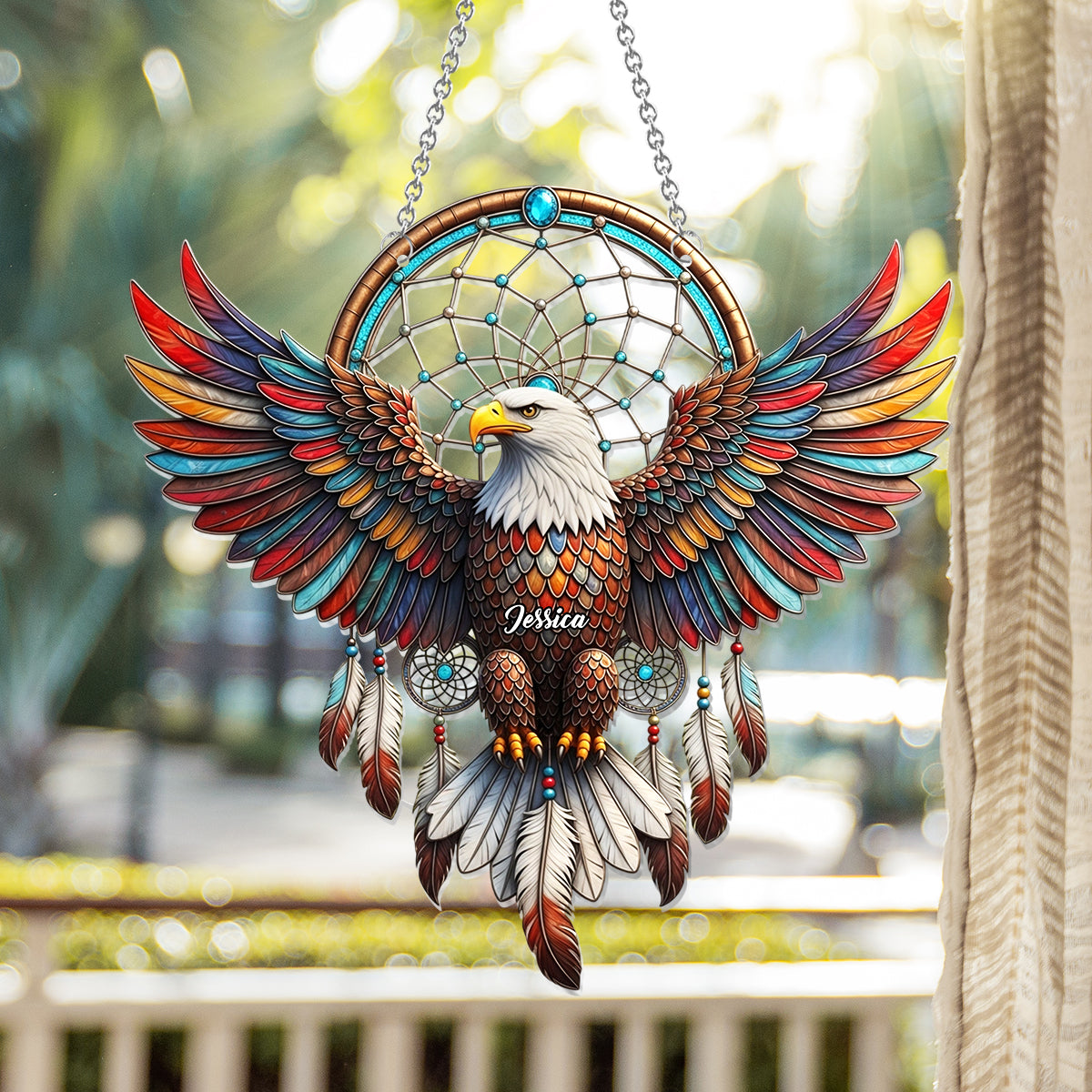 Majestätischer Adler – Personalisierter Weißkopfseeadler-Fensterhänger als Sonnenfänger