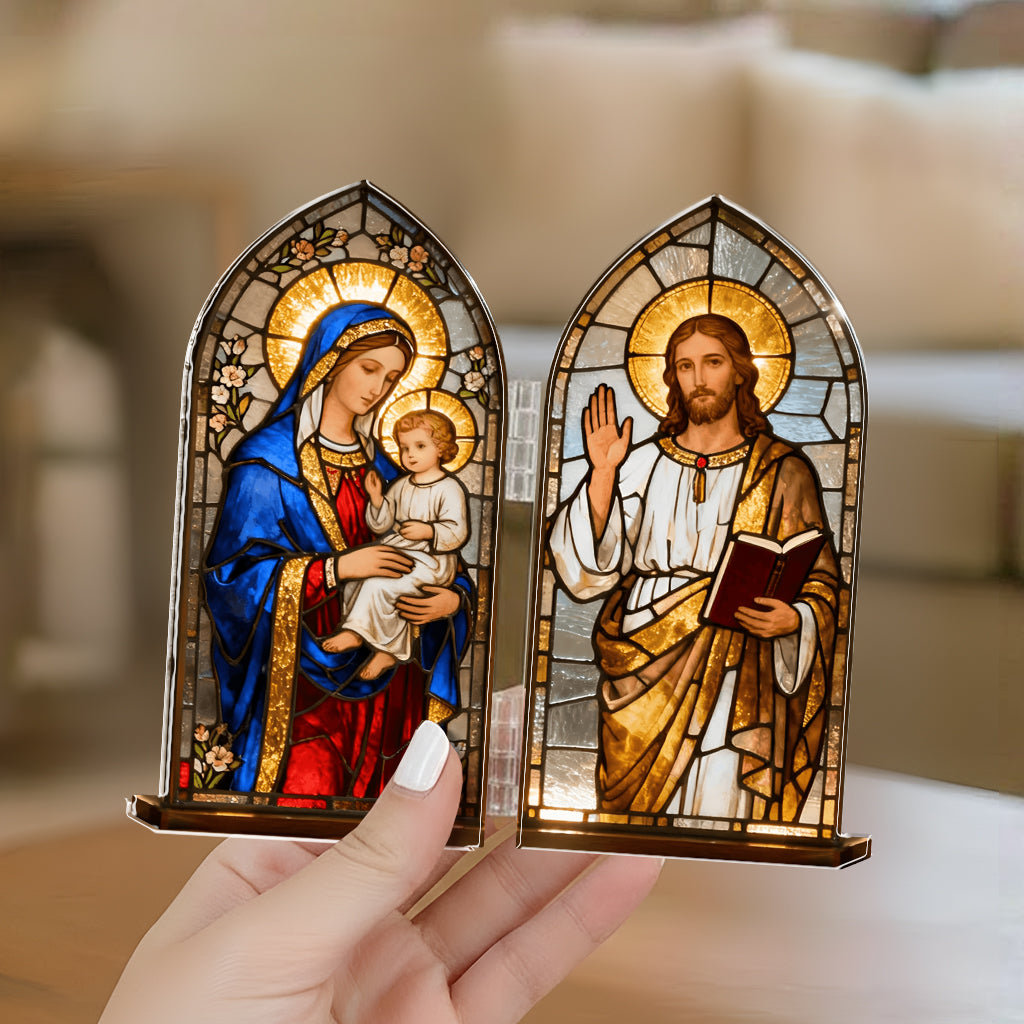 Virgin Mary & Jesus Christ - Personalized Christian Acrylic Diptych