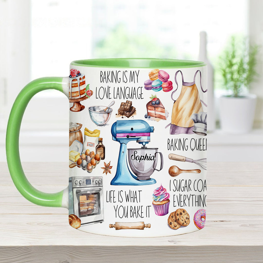 Backen ist meine Leidenschaft – Personalisierte Tasse mit Backmotiv