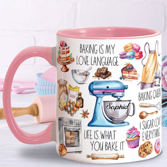 Baking Is My Love Language - Personalized Baking Accent Mug