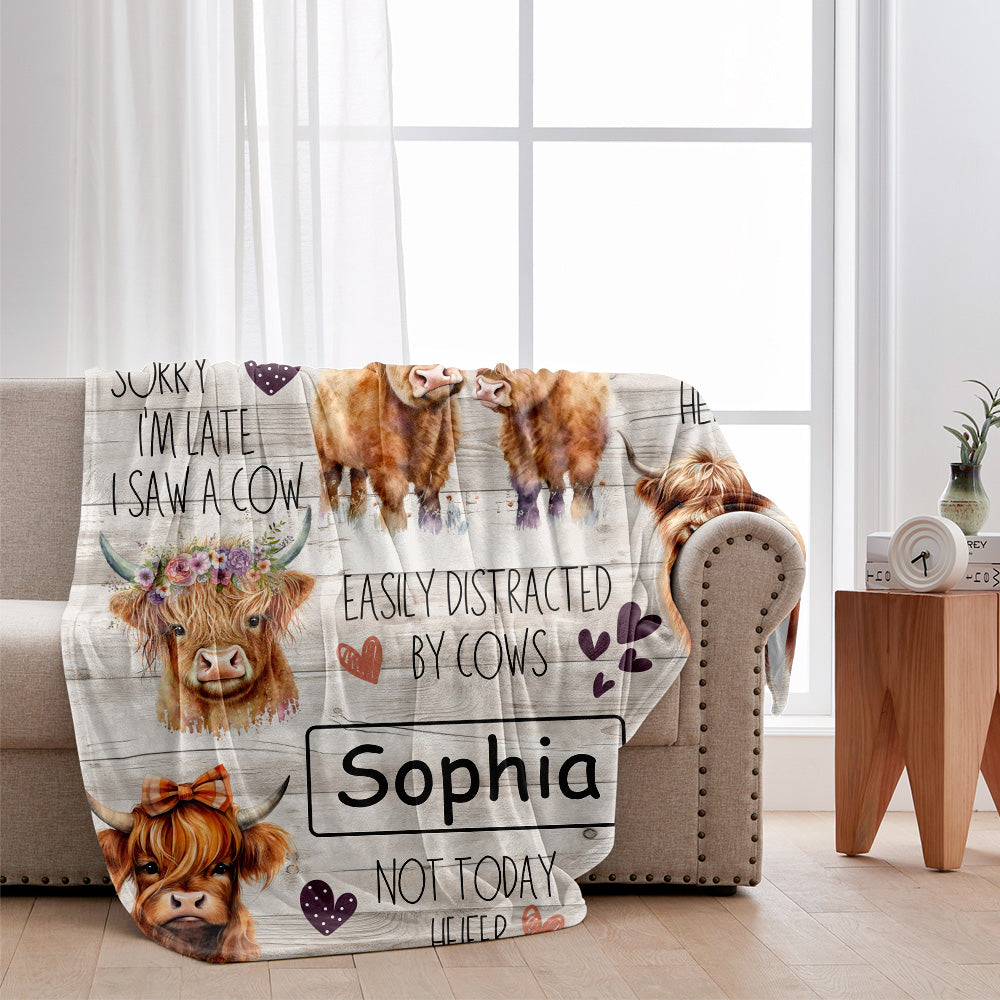 Liebe zu Hochlandrindern – Personalisierte Hochlandrinder-Decke