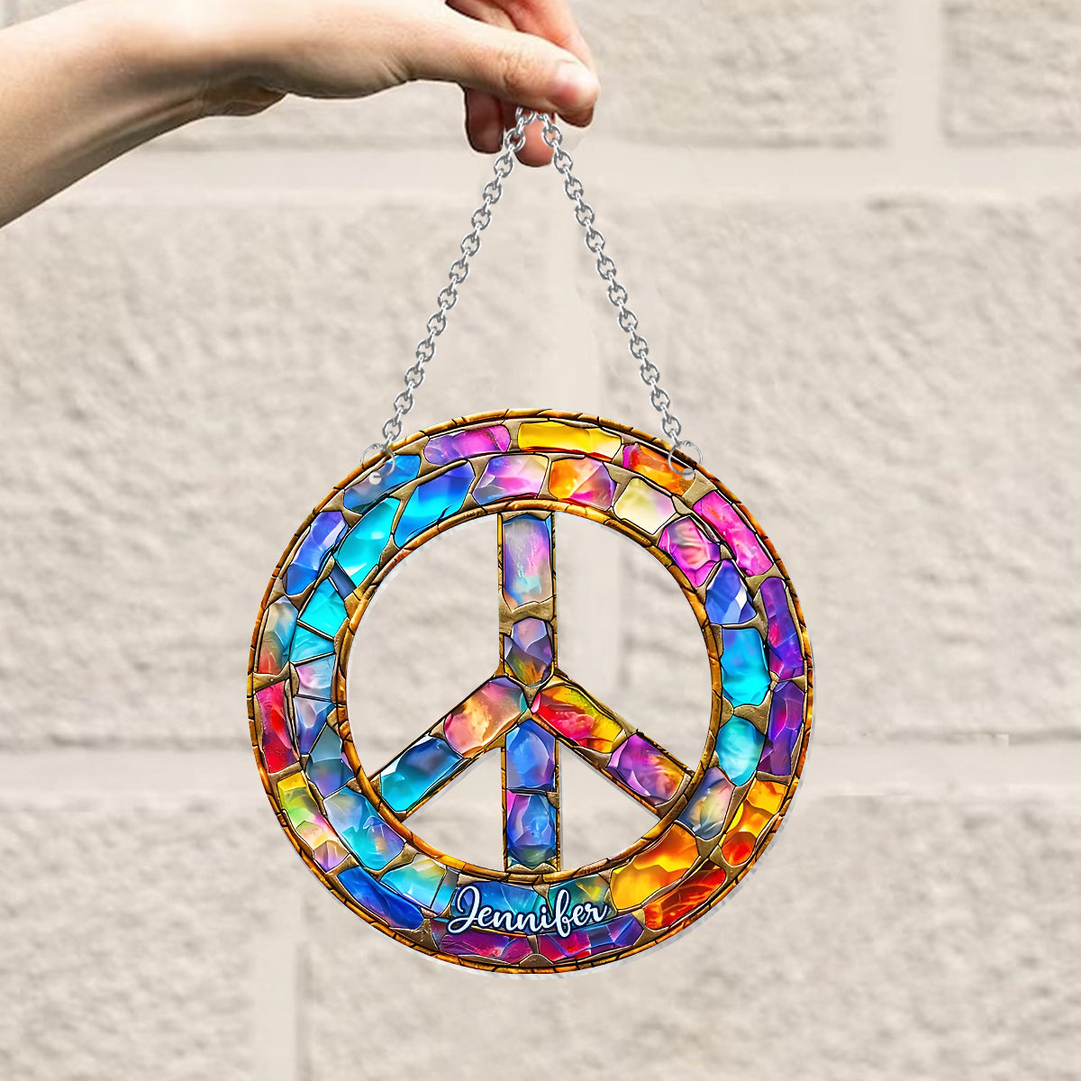 Hippy Soul - Personalized Hippie Window Hanging Suncatcher Ornament
