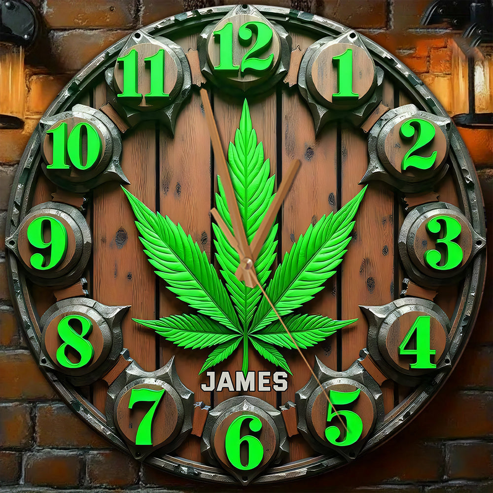 Irgendwo ist 420 – Personalisierte Weed-Wanduhr