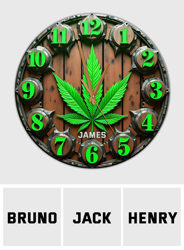 Irgendwo ist 420 – Personalisierte Weed-Wanduhr