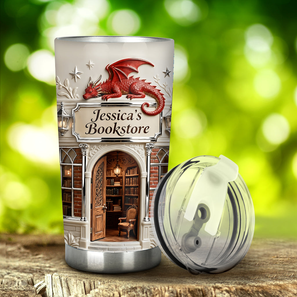 Dragon Bookstore - Personalized Book Tumbler
