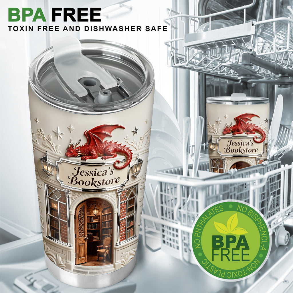 Dragon Bookstore - Personalized Book Tumbler