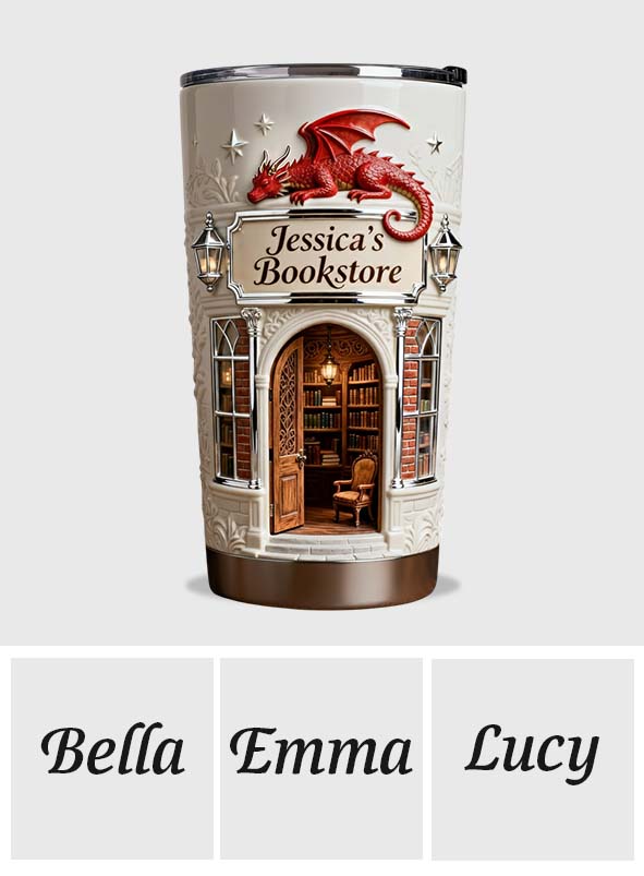 Dragon Bookstore - Personalized Book Tumbler