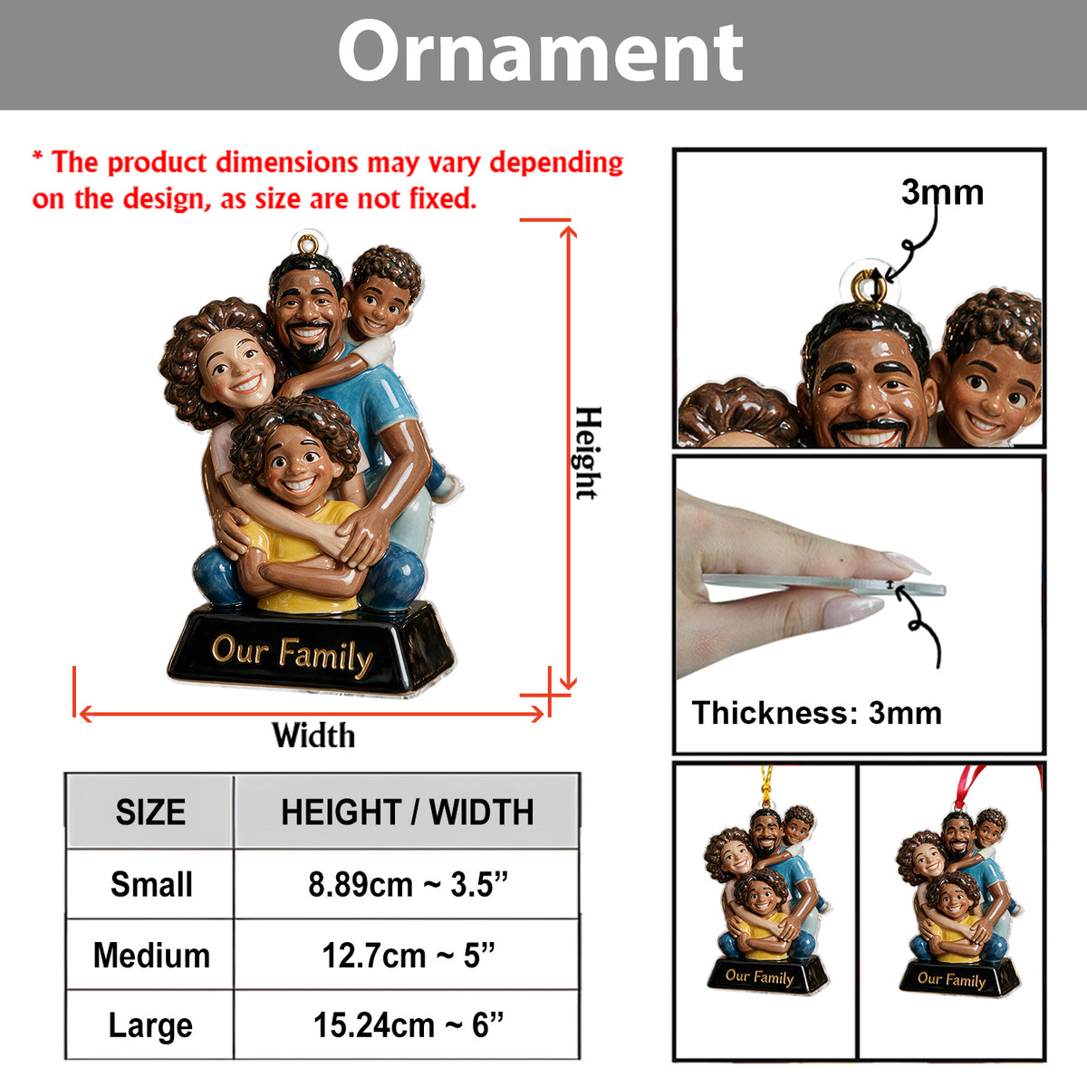 Merry Christmas - Personalized Family Custom Shape Ceramic Ornament