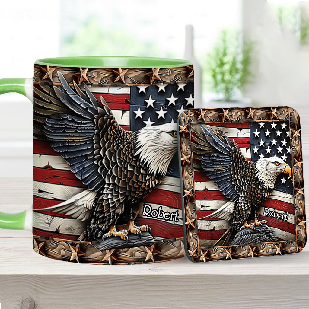 Strong Bald Eagle - Personalized Bald Eagle Accent Mug