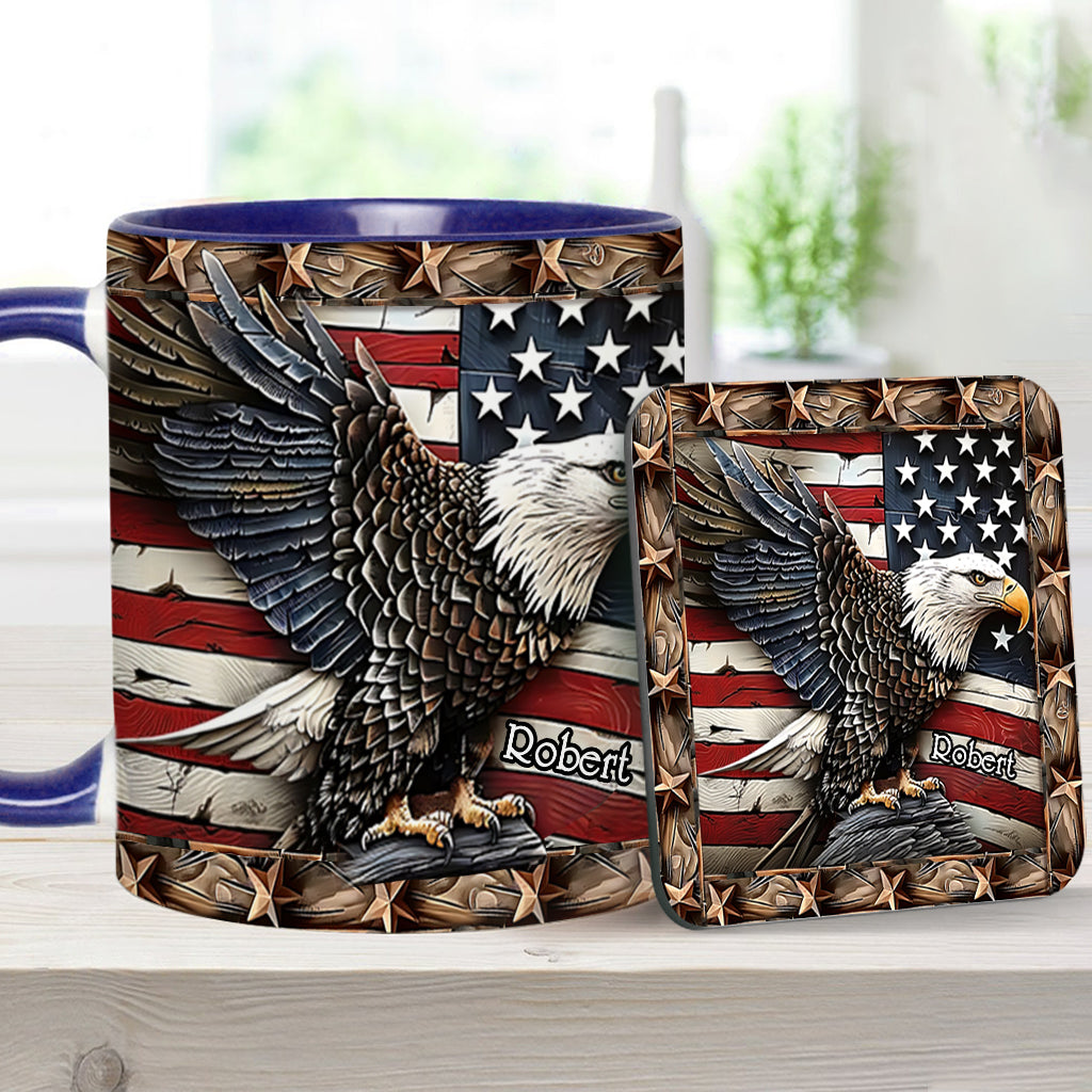 Strong Bald Eagle - Personalized Bald Eagle Accent Mug