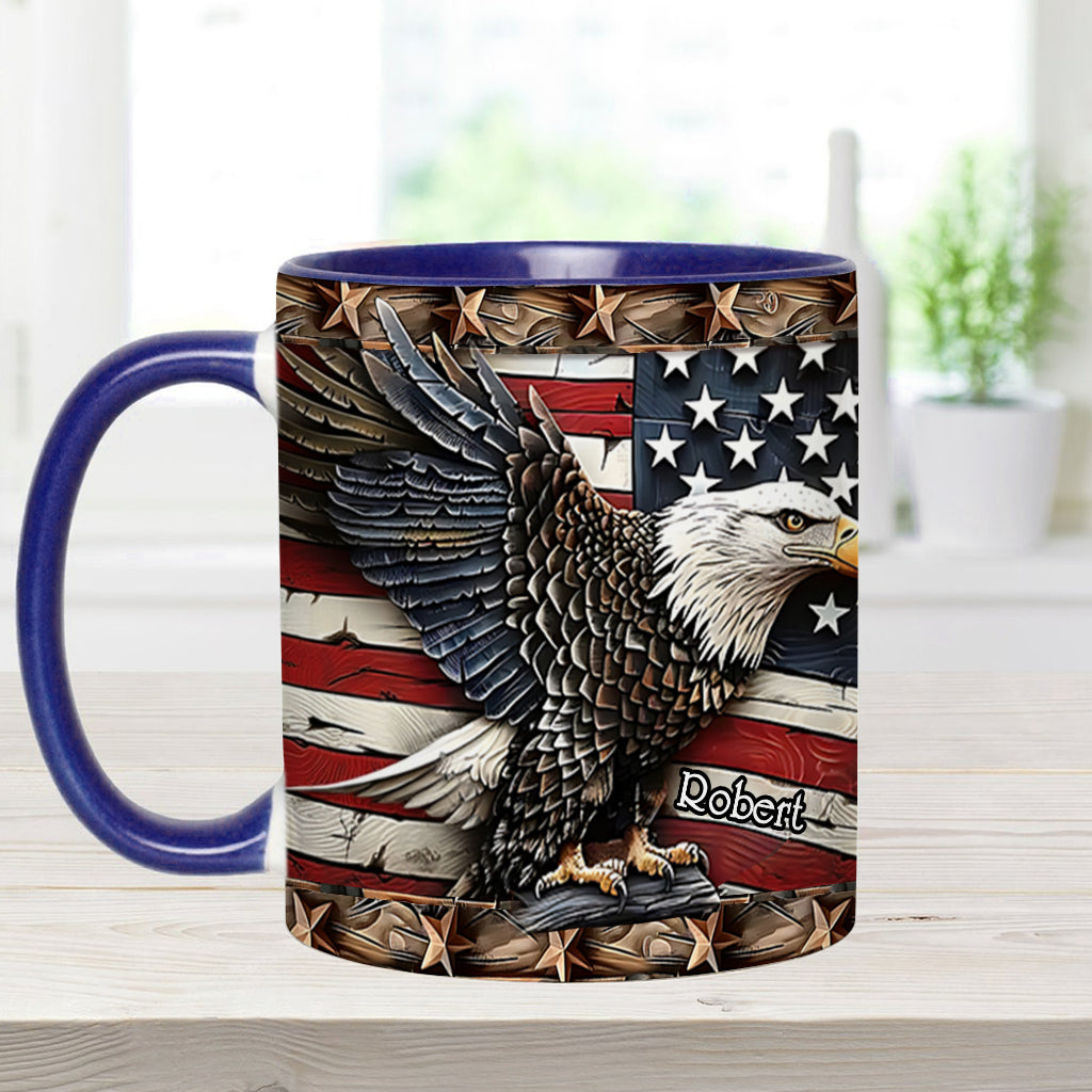 Strong Bald Eagle - Personalized Bald Eagle Accent Mug