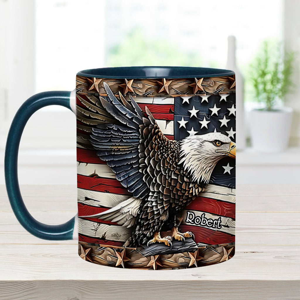 Strong Bald Eagle - Personalized Bald Eagle Accent Mug