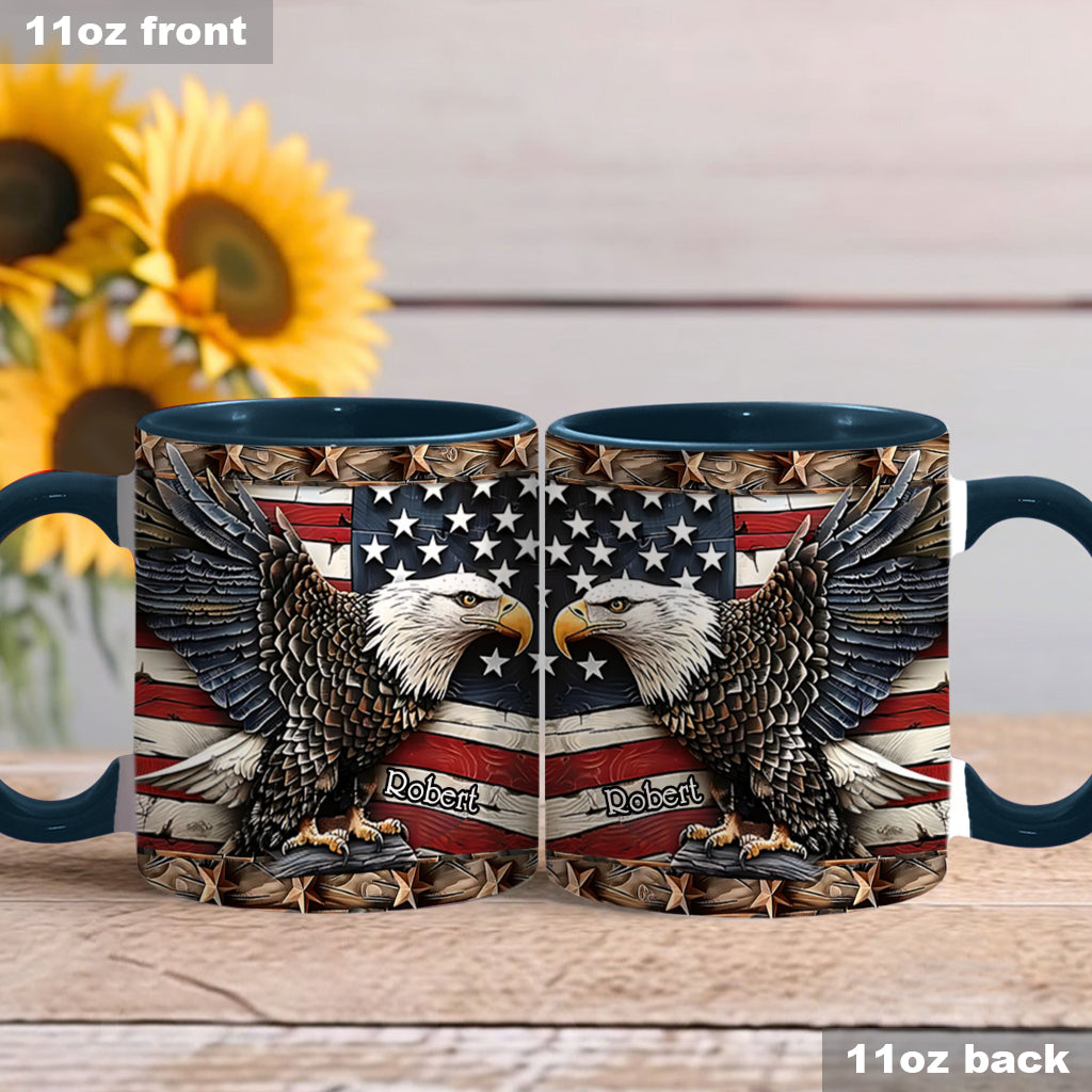 Strong Bald Eagle - Personalized Bald Eagle Accent Mug