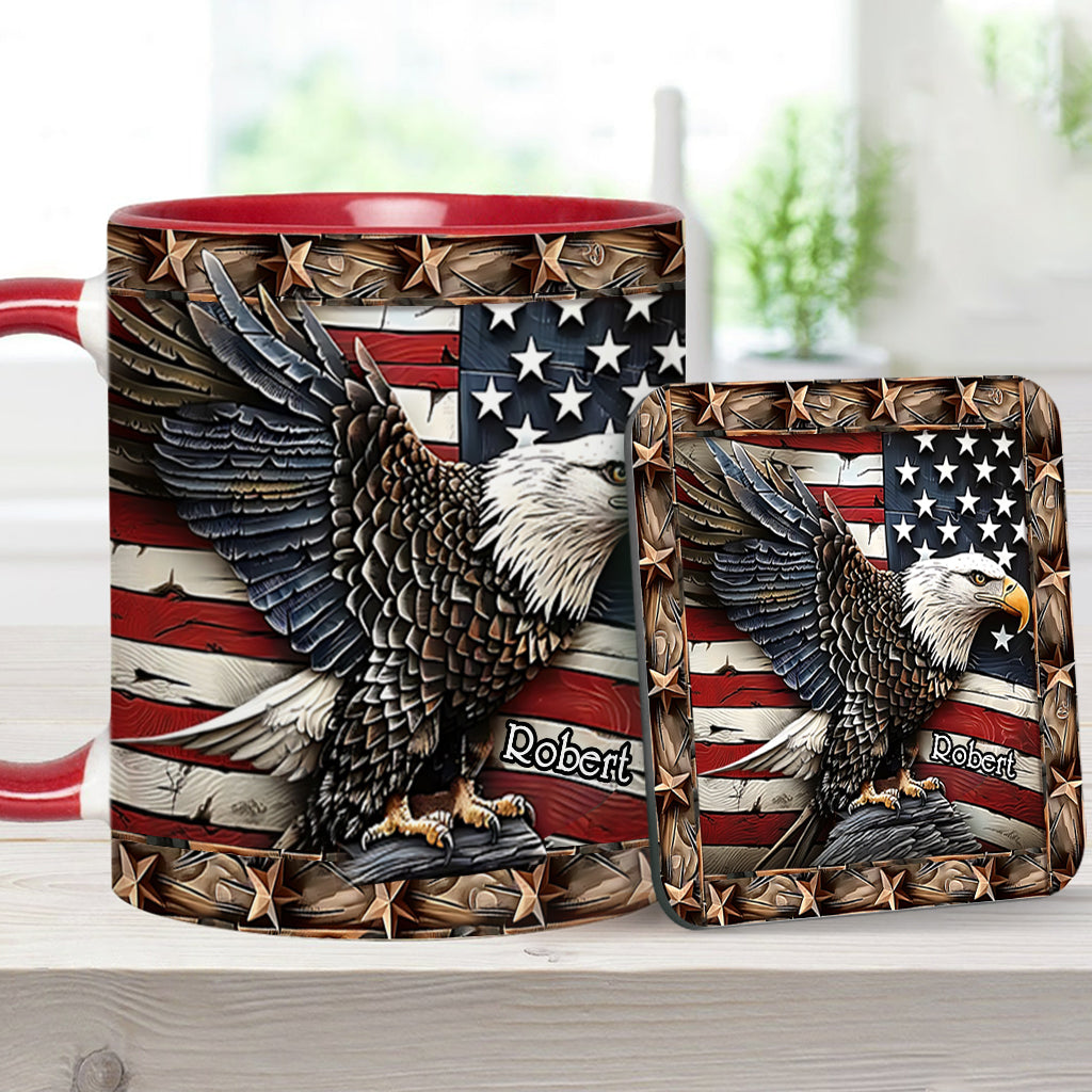 Strong Bald Eagle - Personalized Bald Eagle Accent Mug