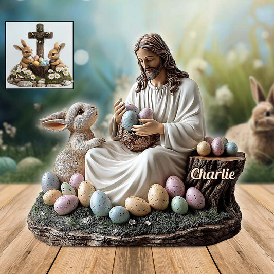 Er ist auferstanden – Personalisierte christliche Acrylplakette in individueller Form