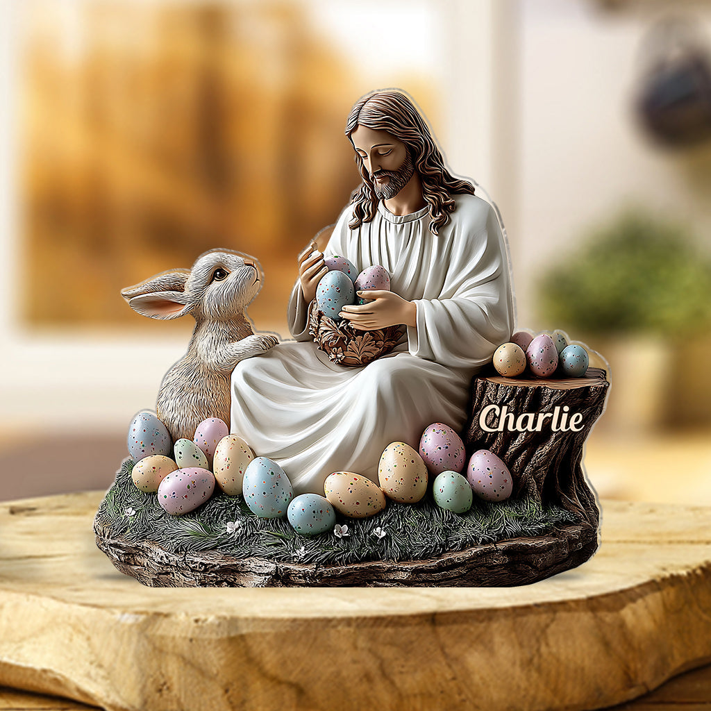 Er ist auferstanden – Personalisierte christliche Acrylplakette in individueller Form