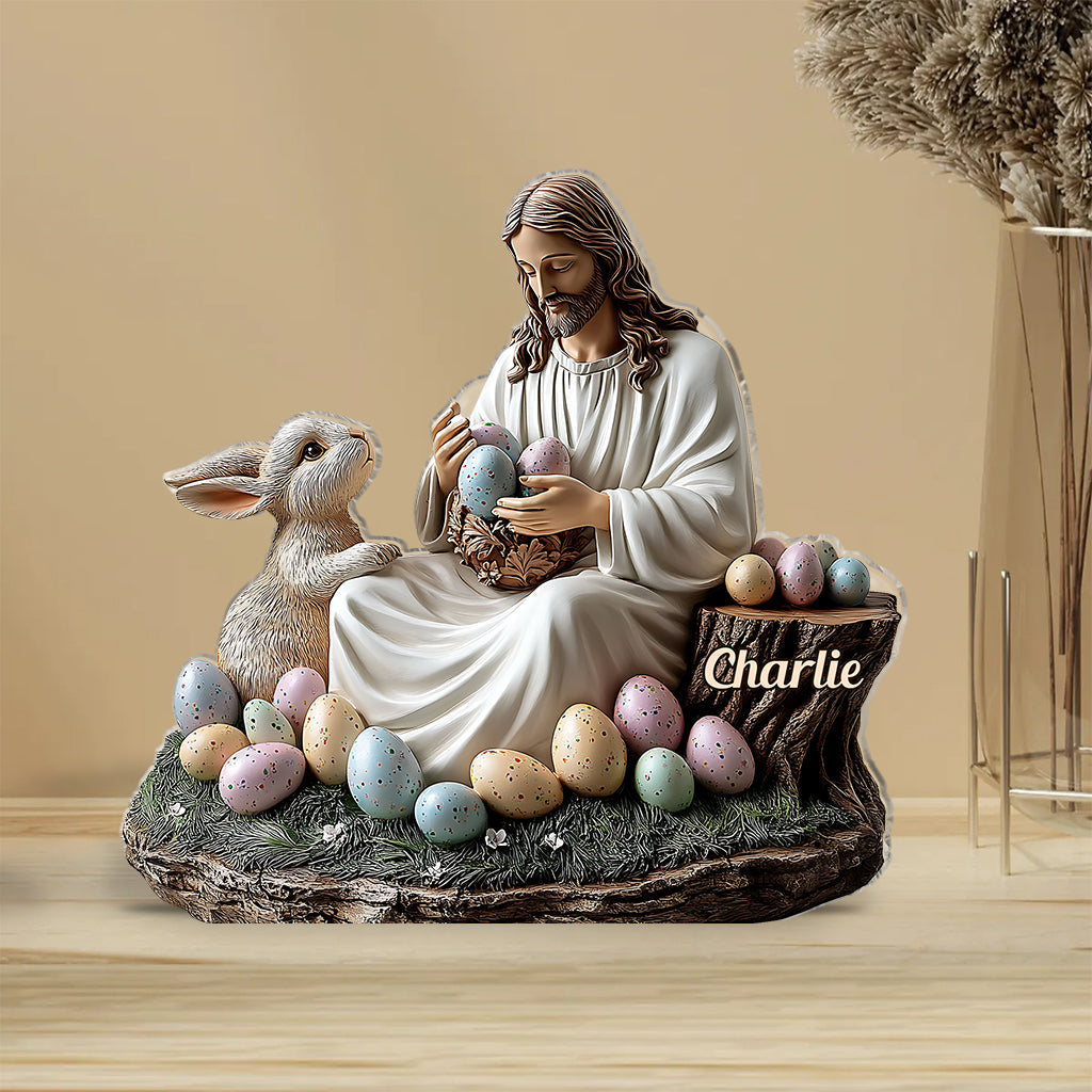 Er ist auferstanden – Personalisierte christliche Acrylplakette in individueller Form