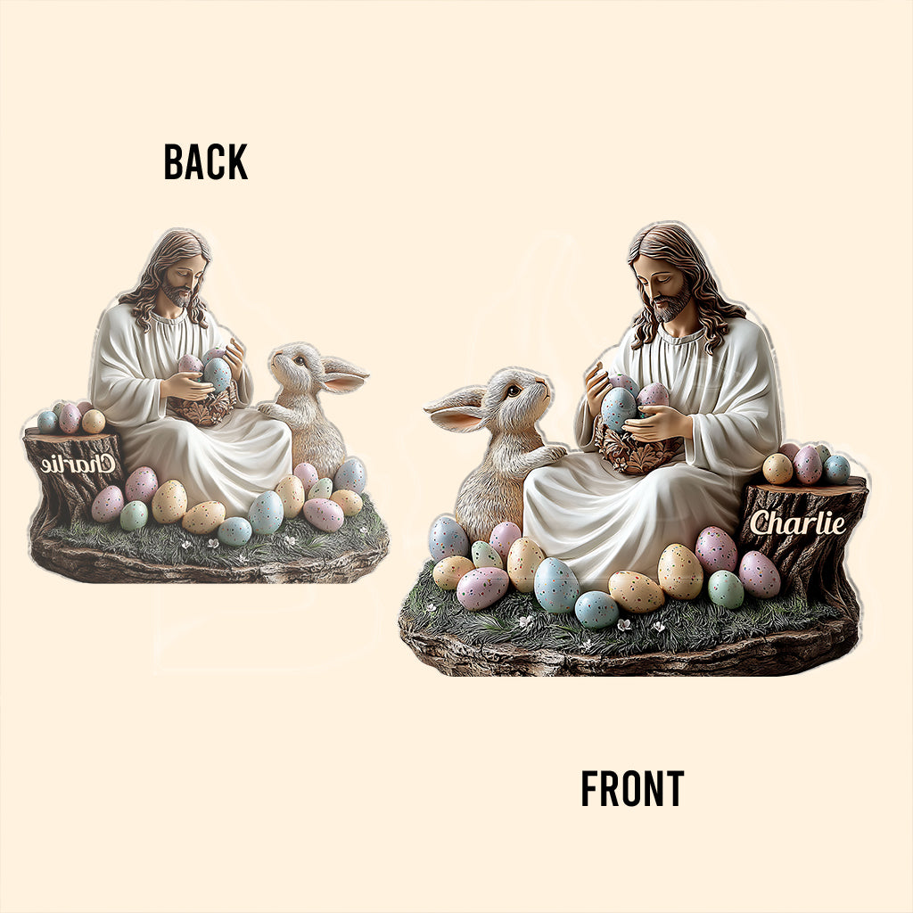 Er ist auferstanden – Personalisierte christliche Acrylplakette in individueller Form