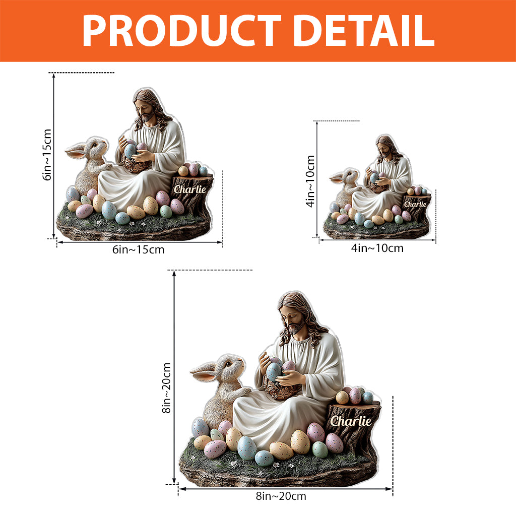 Er ist auferstanden – Personalisierte christliche Acrylplakette in individueller Form