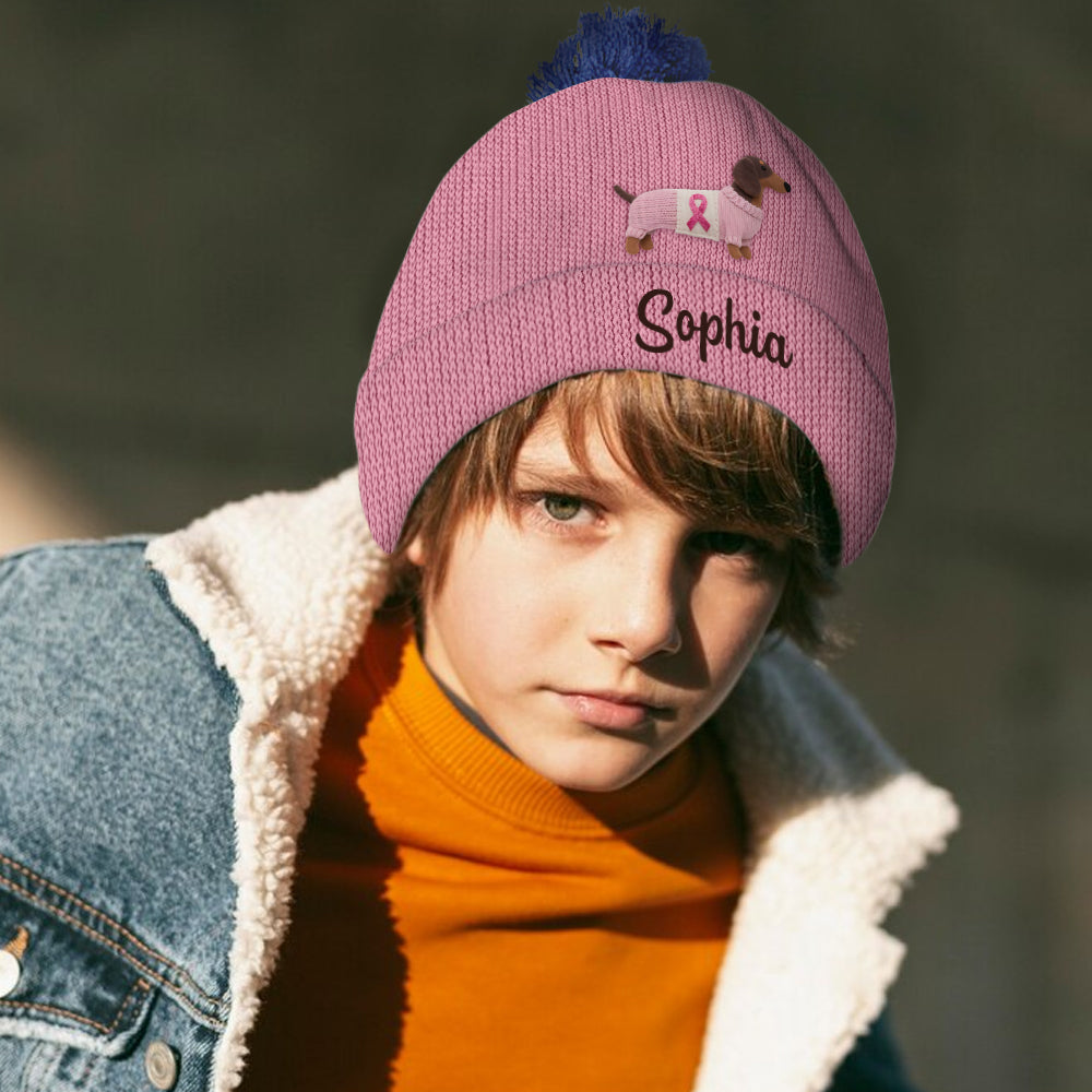 Glaube, Hoffnung, Liebe – Personalisierte Mütze zur Sensibilisierung für Brustkrebs