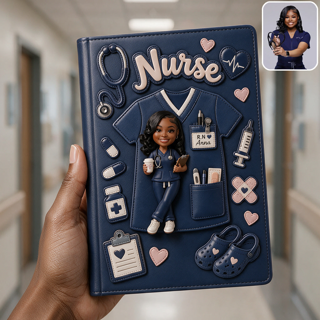 Nurse's Notebook - Personalized Nurse Leather Journal