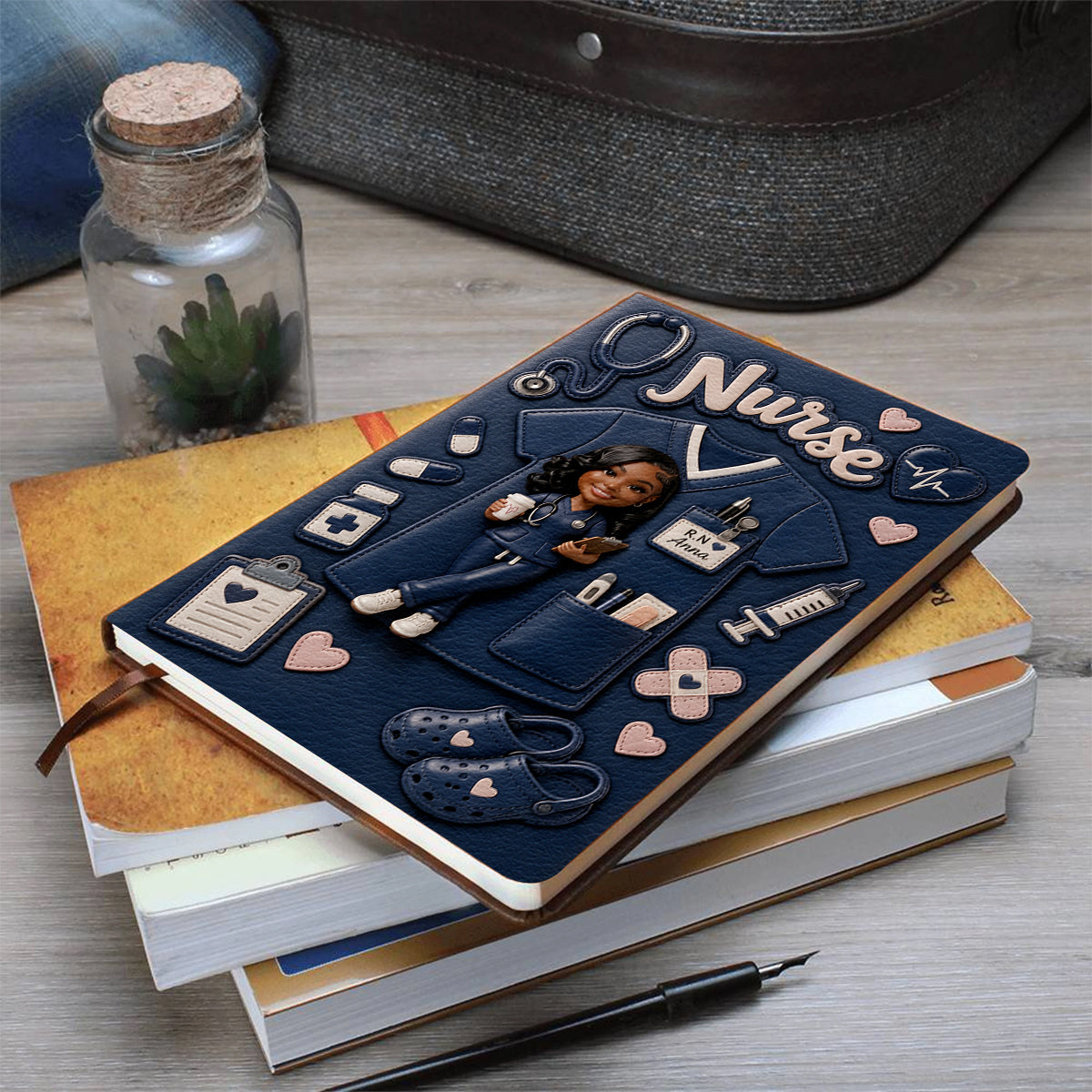 Nurse's Notebook - Personalized Nurse Leather Journal