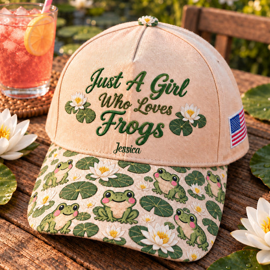 Ein Mädchen, das Frösche liebt - Personalisierte Frosch Classic Cap