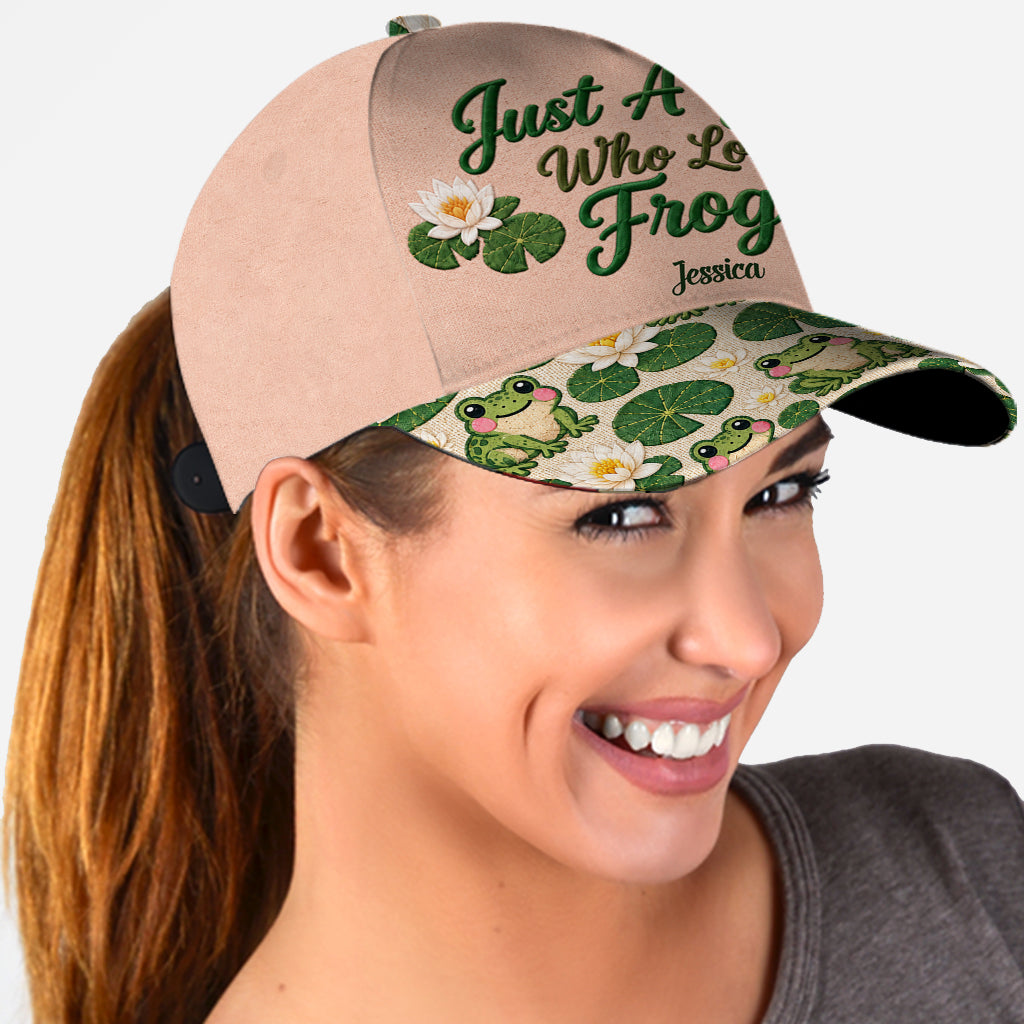 Ein Mädchen, das Frösche liebt - Personalisierte Frosch Classic Cap