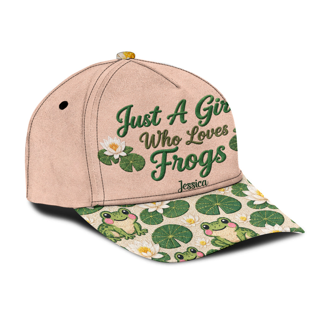 Ein Mädchen, das Frösche liebt - Personalisierte Frosch Classic Cap