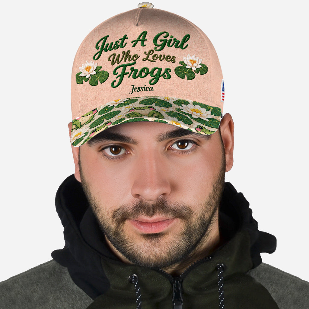 Ein Mädchen, das Frösche liebt - Personalisierte Frosch Classic Cap
