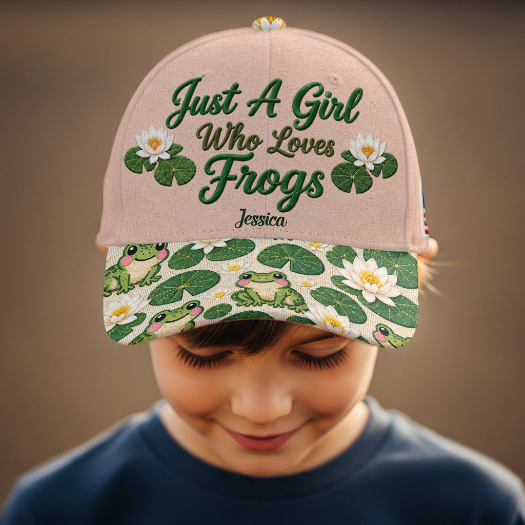Ein Mädchen, das Frösche liebt - Personalisierte Frosch Classic Cap